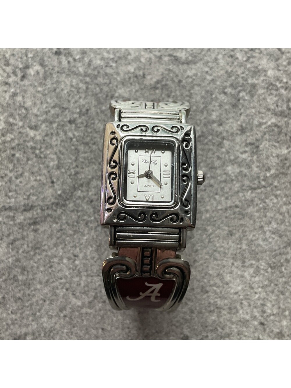 University Of Alabama Fan Watch By Chantilly Cuff Watch 23mm Silver Tone Case D4